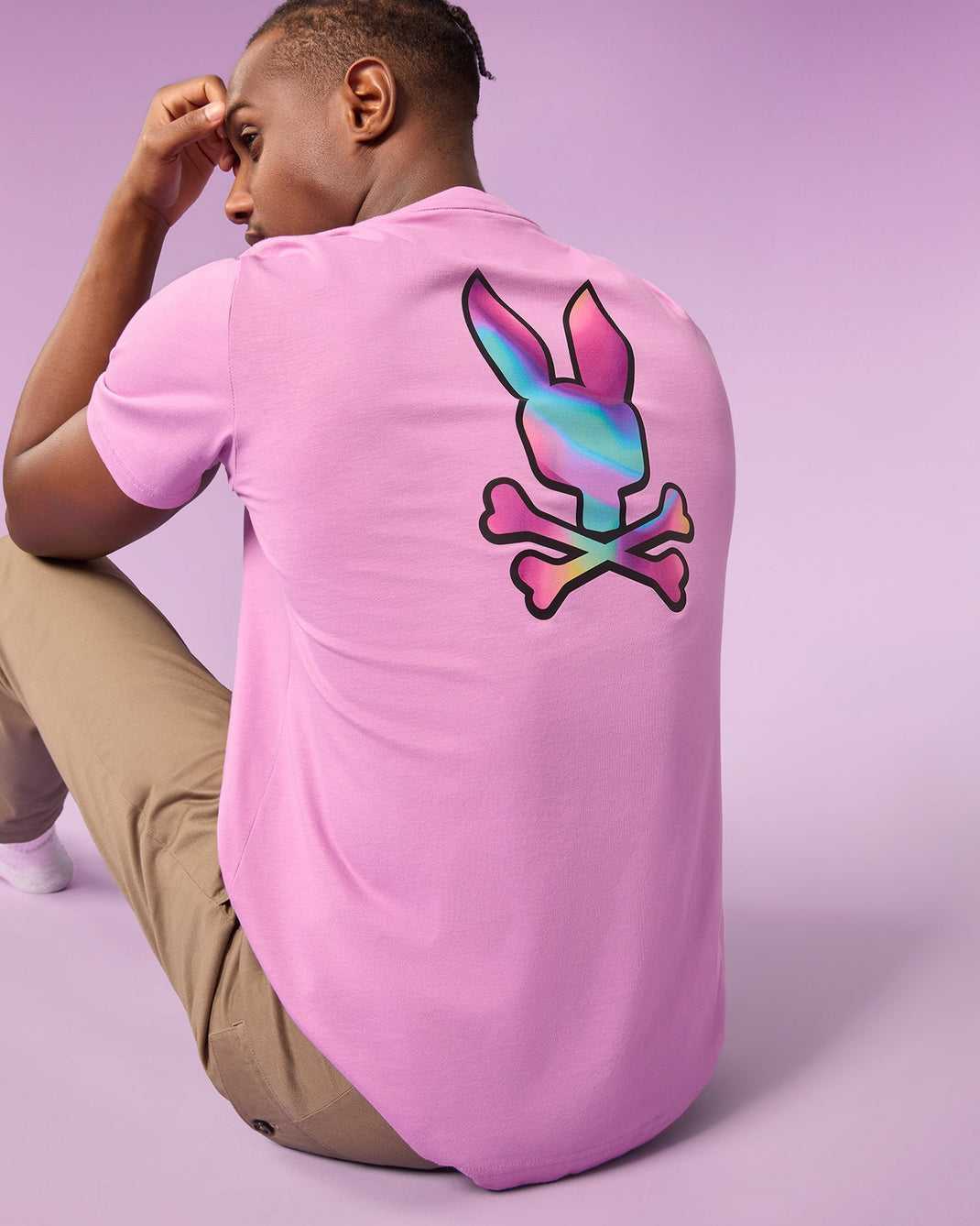 T Shirt Graphique Psycho Bunny Tyler Back Graphic Tee Violette Homme | YPN-75402409